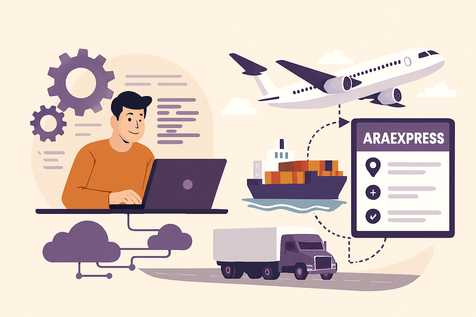 نرم‌افزار ARAEXPRESS شرکت آراپندار متین در تحول حمل‌ونقل بین‌المللی با نمایش توسعه نرم‌افزار، هواپیما، کشتی و کامیون در یک تصویر گرافیکی